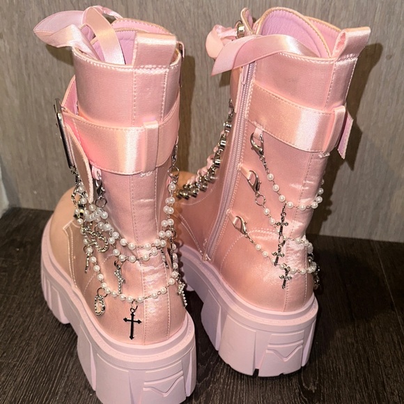 Sugar Thrillz Holy Revelations Combat Boots - Picture 5 of 11